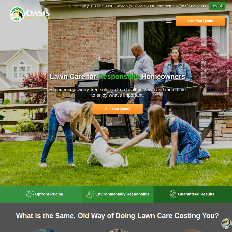 oasisturf.com homepage screenshot
