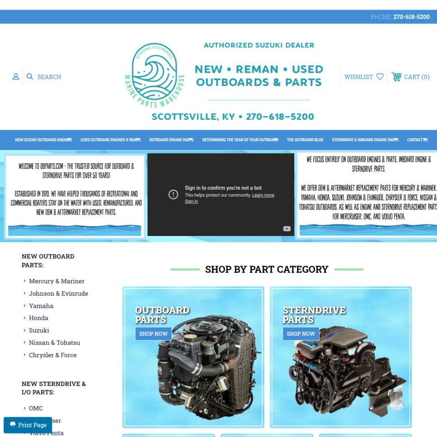 obparts.com homepage screenshot