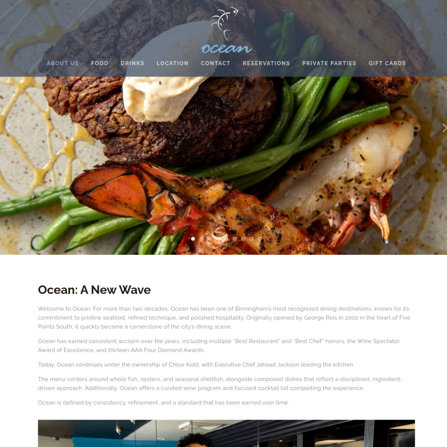 oceanbirmingham.com homepage screenshot