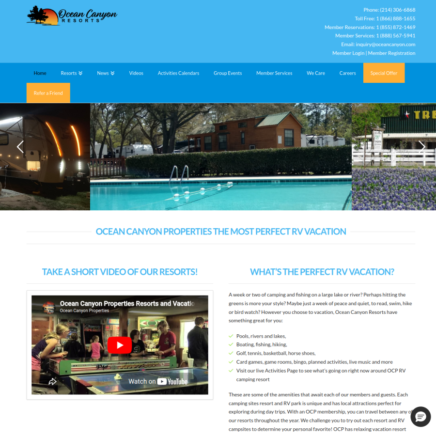 oceancanyon.com homepage screenshot