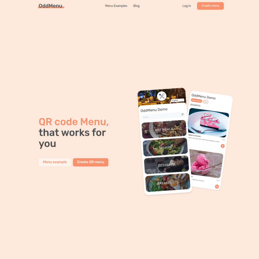 oddmenu.com homepage screenshot