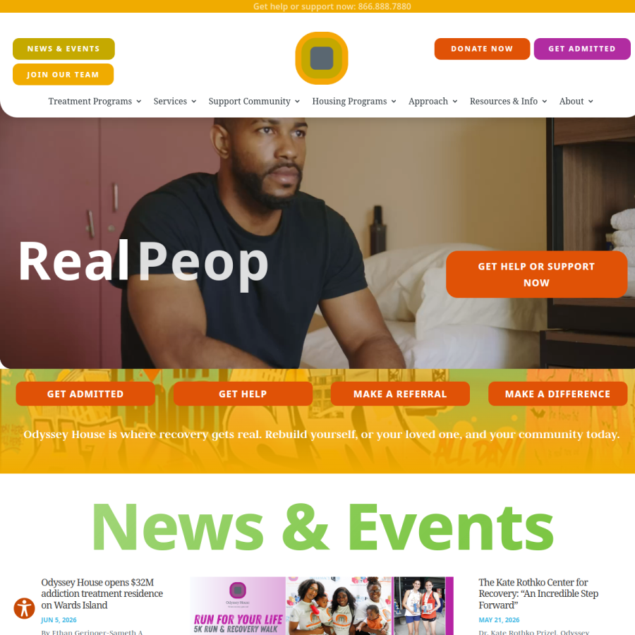 odysseyhousenyc.org homepage screenshot