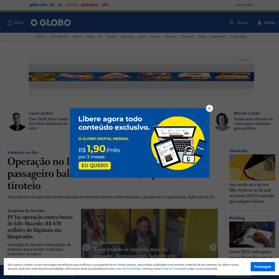 oglobo.globo.com homepage screenshot
