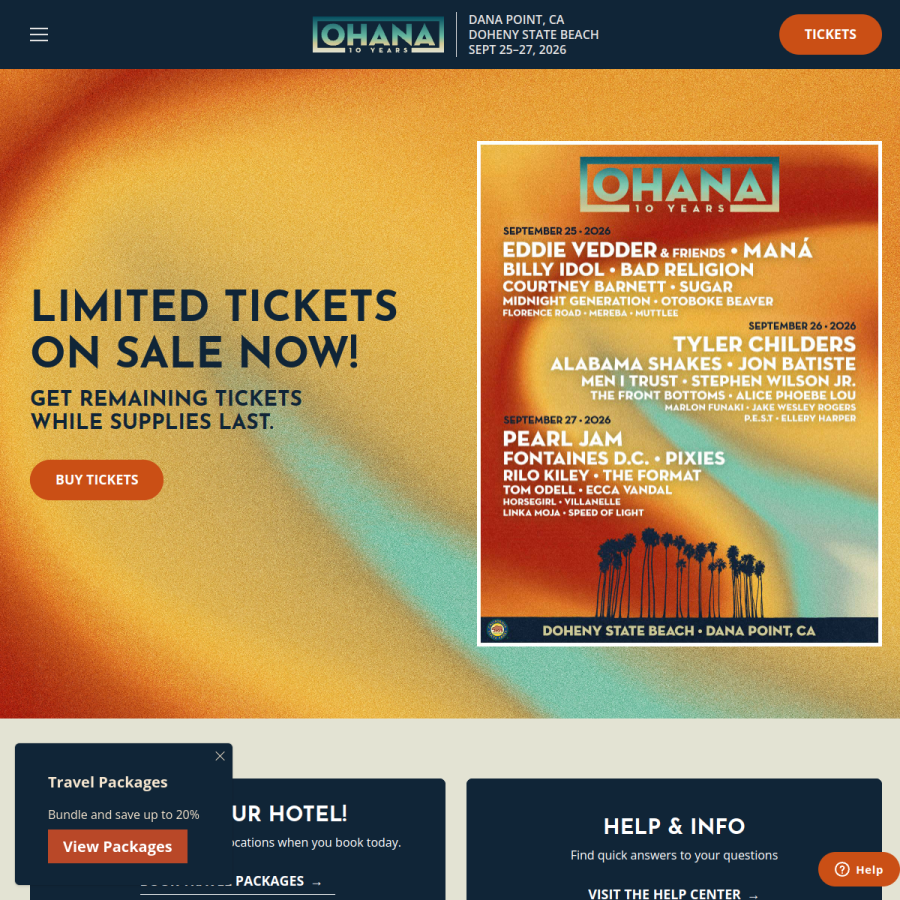 ohanafest.com homepage screenshot