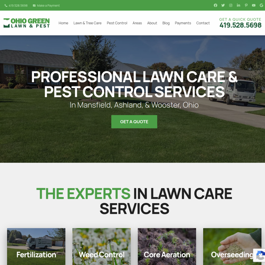ohiogreenlawn.com homepage screenshot