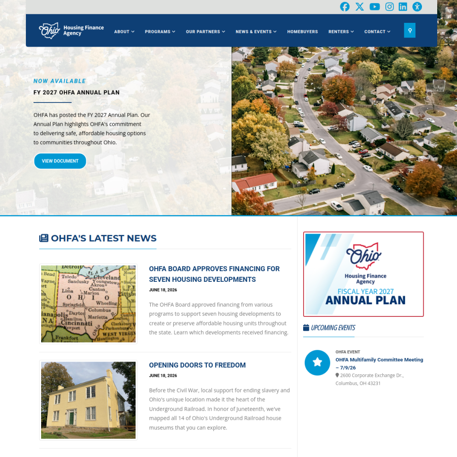 ohiohome.org homepage screenshot