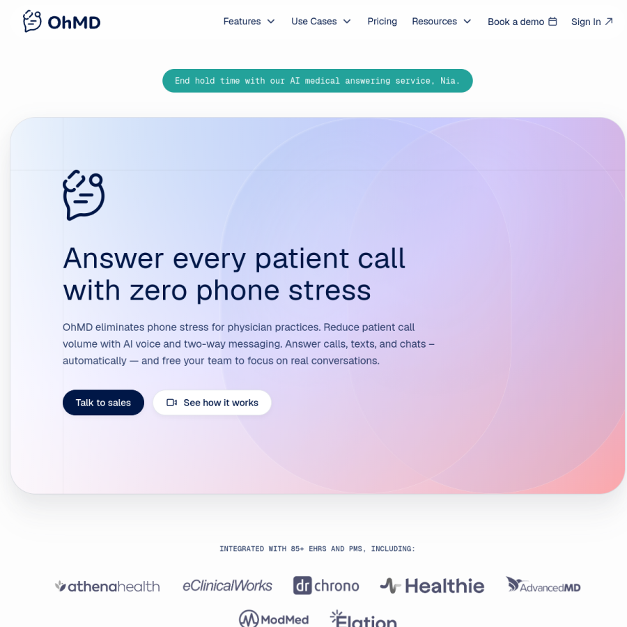 ohmd.com homepage screenshot