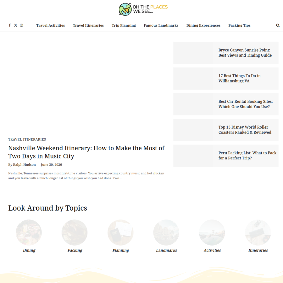 ohtheplaceswesee.com homepage screenshot