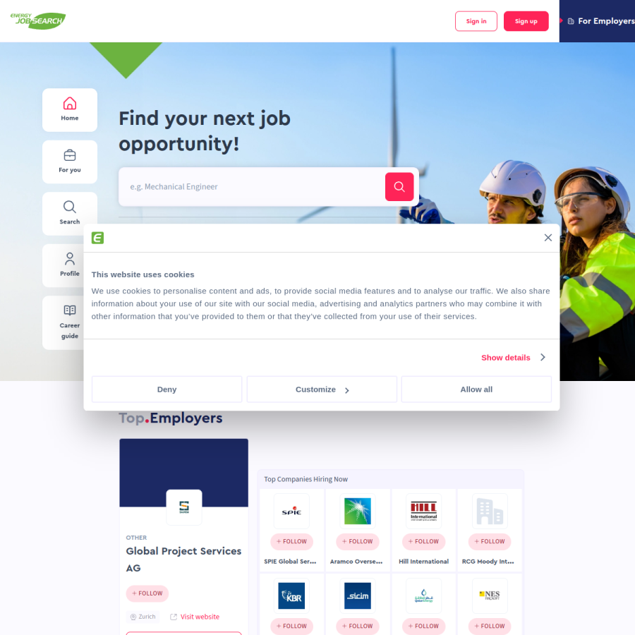 oilandgasjobsearch.com homepage screenshot