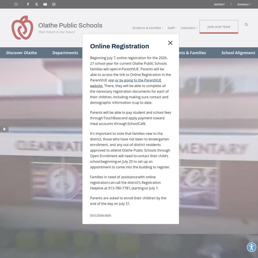 olatheschools.org homepage screenshot