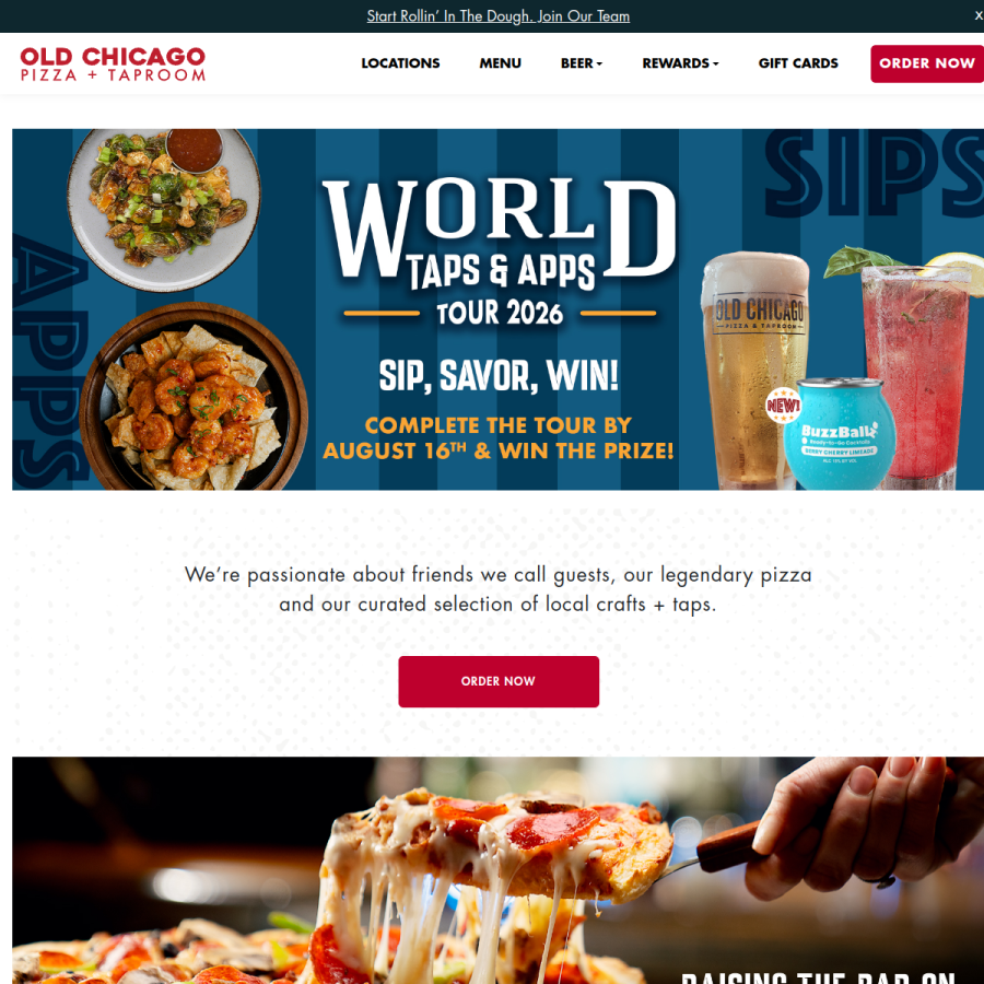 oldchicago.com homepage screenshot