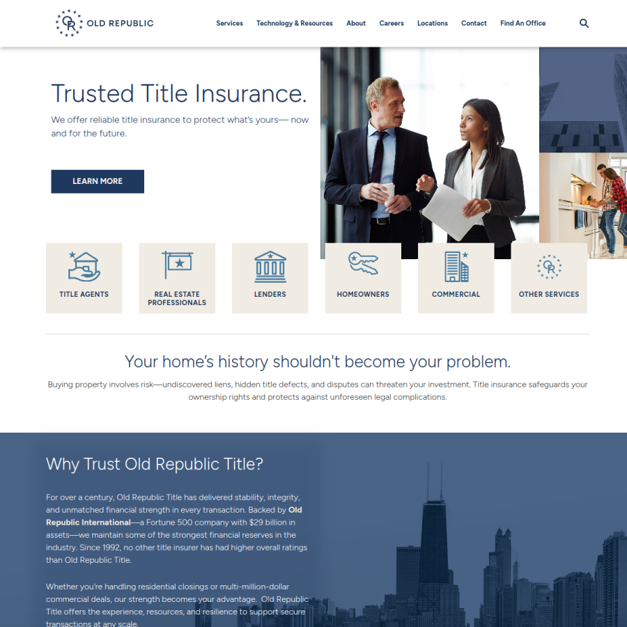 oldrepublictitle.com homepage screenshot