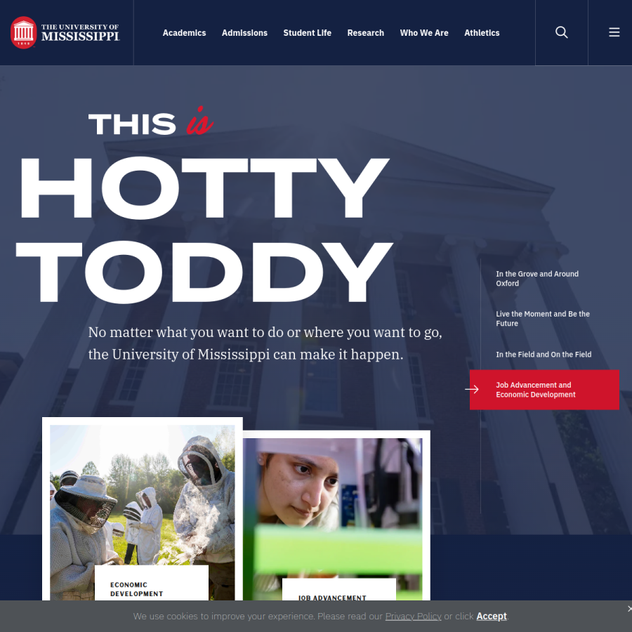 olemiss.edu homepage screenshot