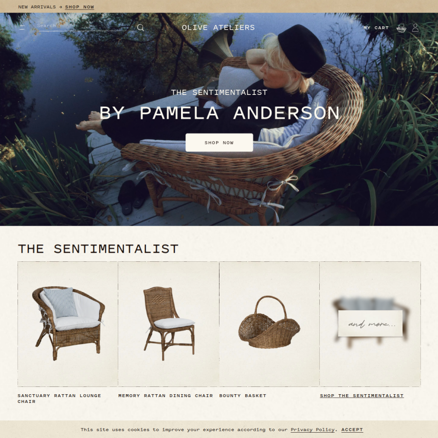 oliveateliers.com homepage screenshot