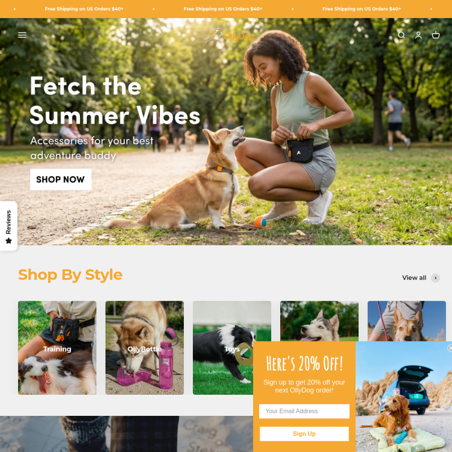 ollydog.com homepage screenshot
