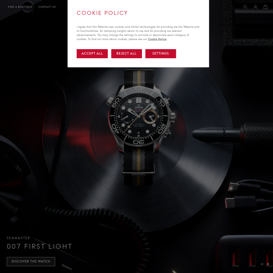 omegawatches.com homepage screenshot