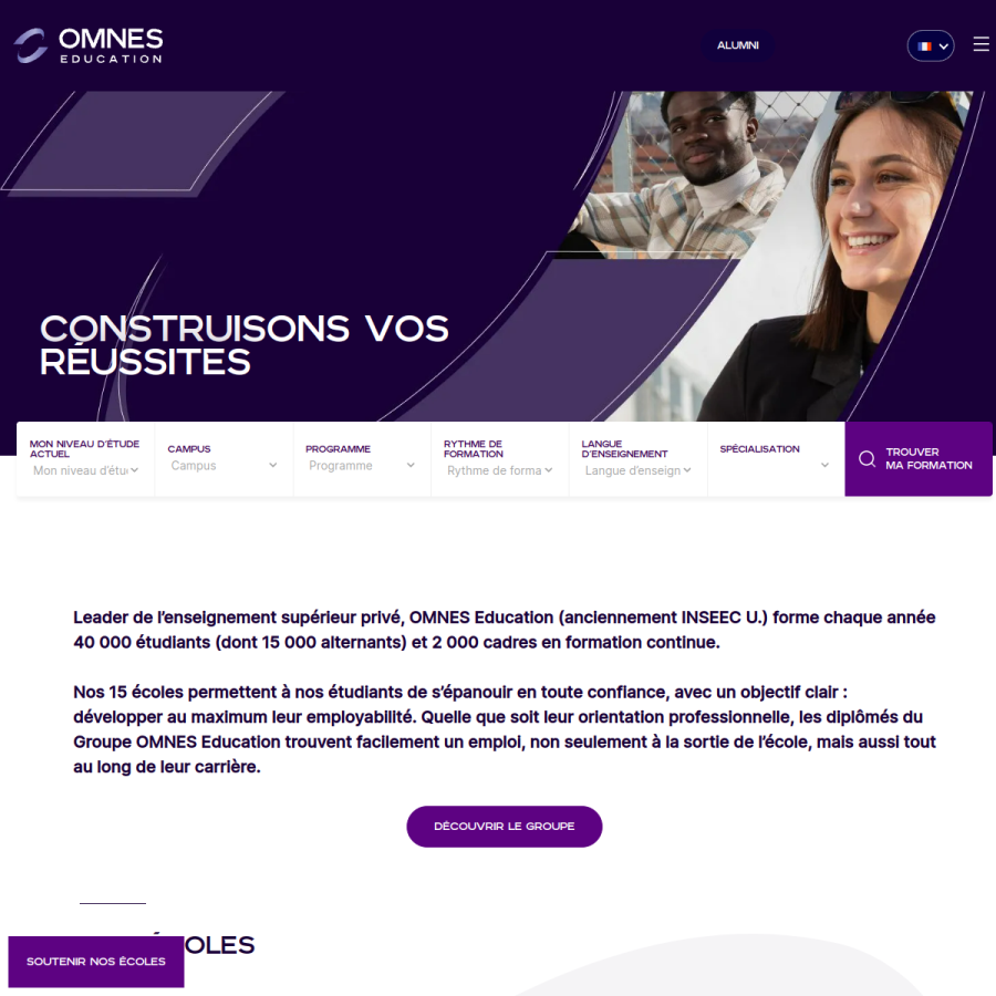 omneseducation.com homepage screenshot