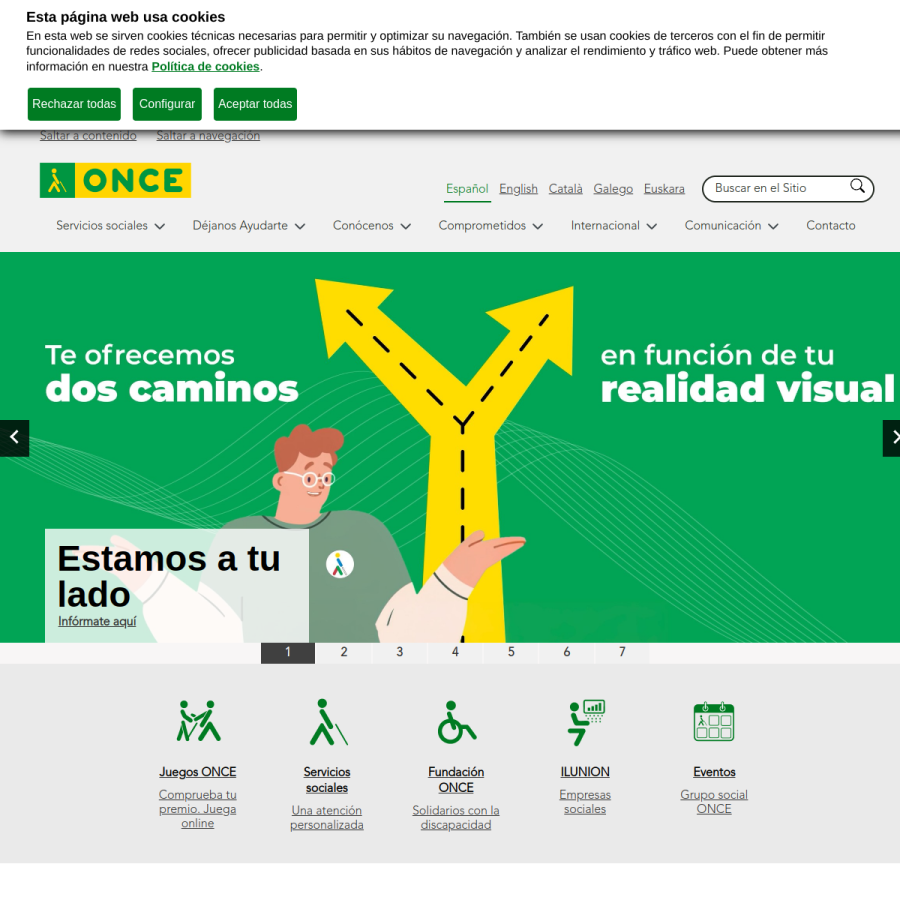 once.es homepage screenshot