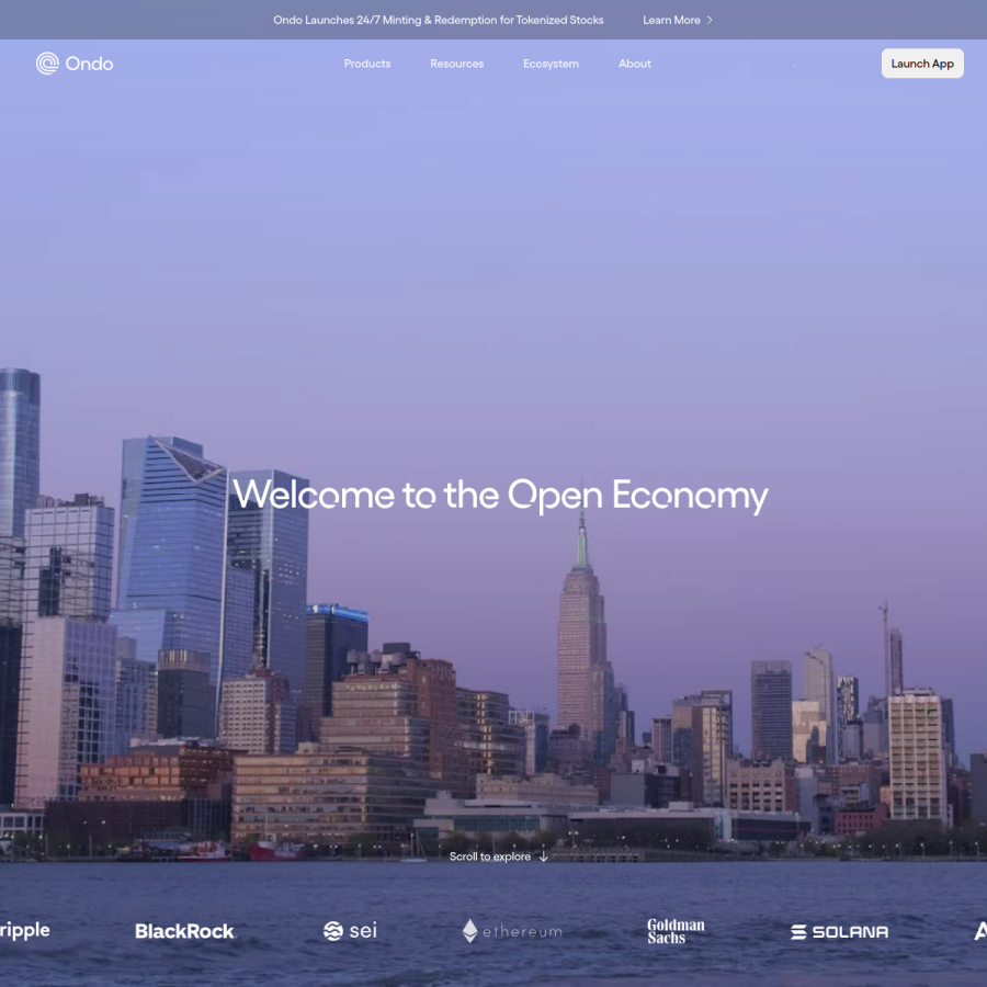 ondo.finance homepage screenshot