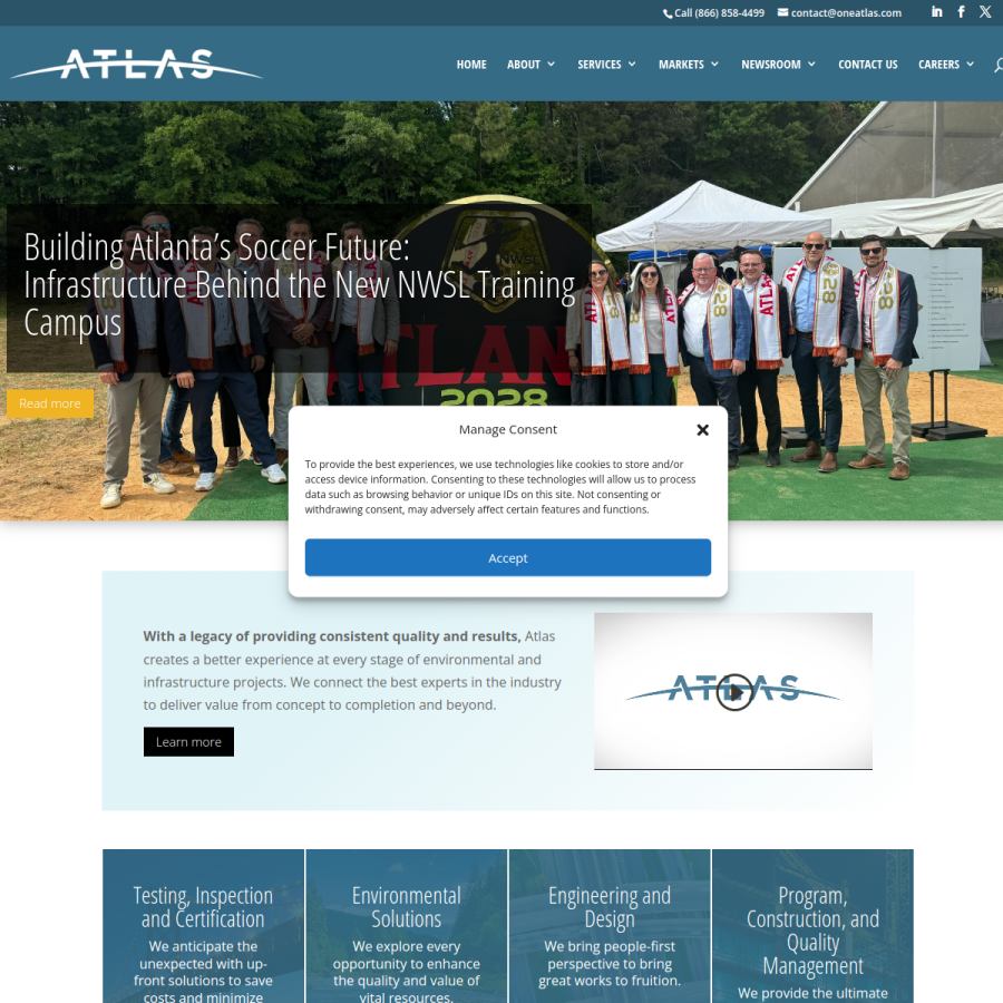 oneatlas.com homepage screenshot