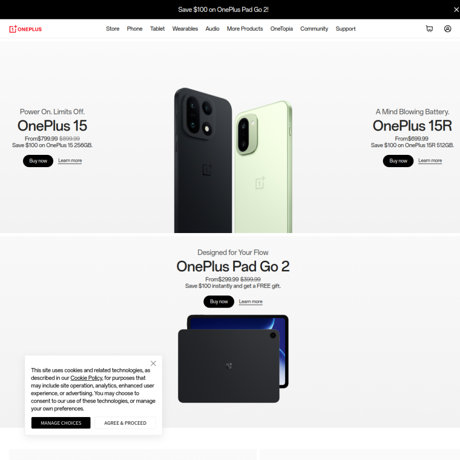 oneplus.com homepage screenshot