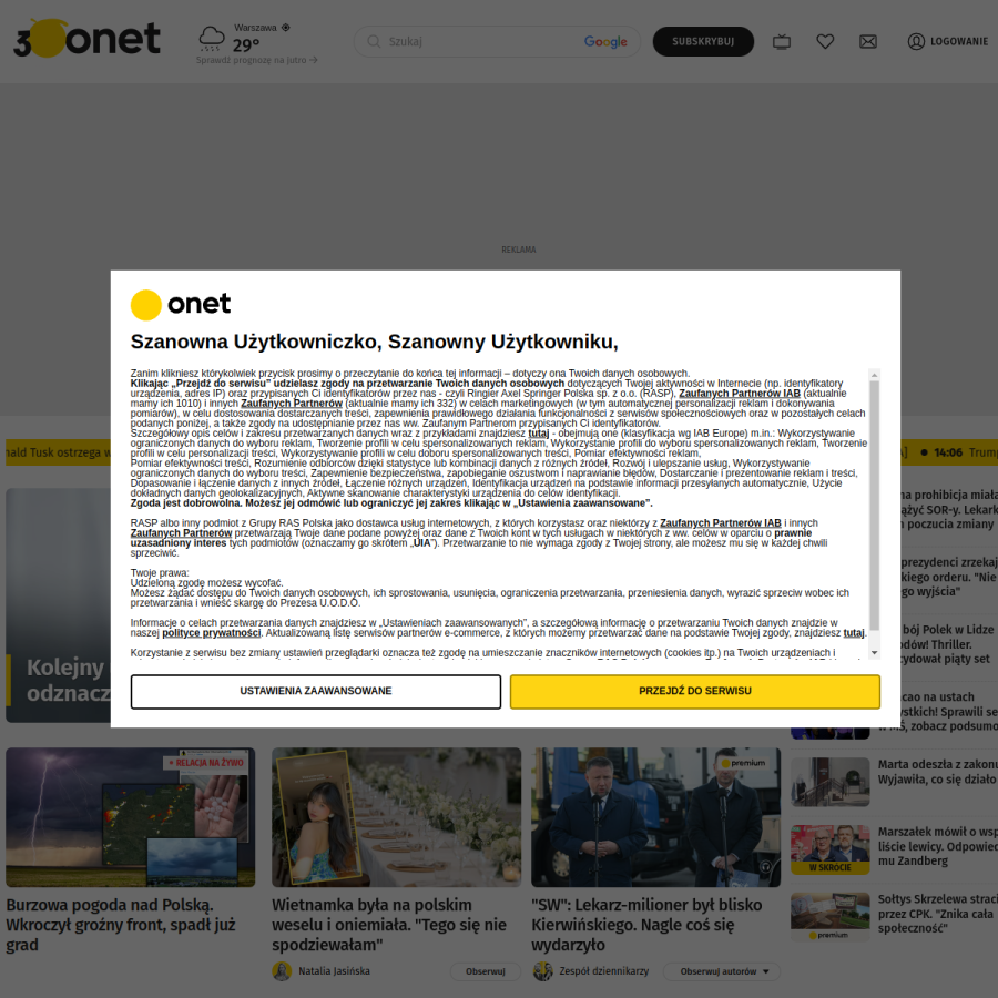 onet.pl homepage screenshot