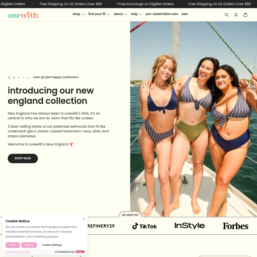 onewithswim.com homepage screenshot