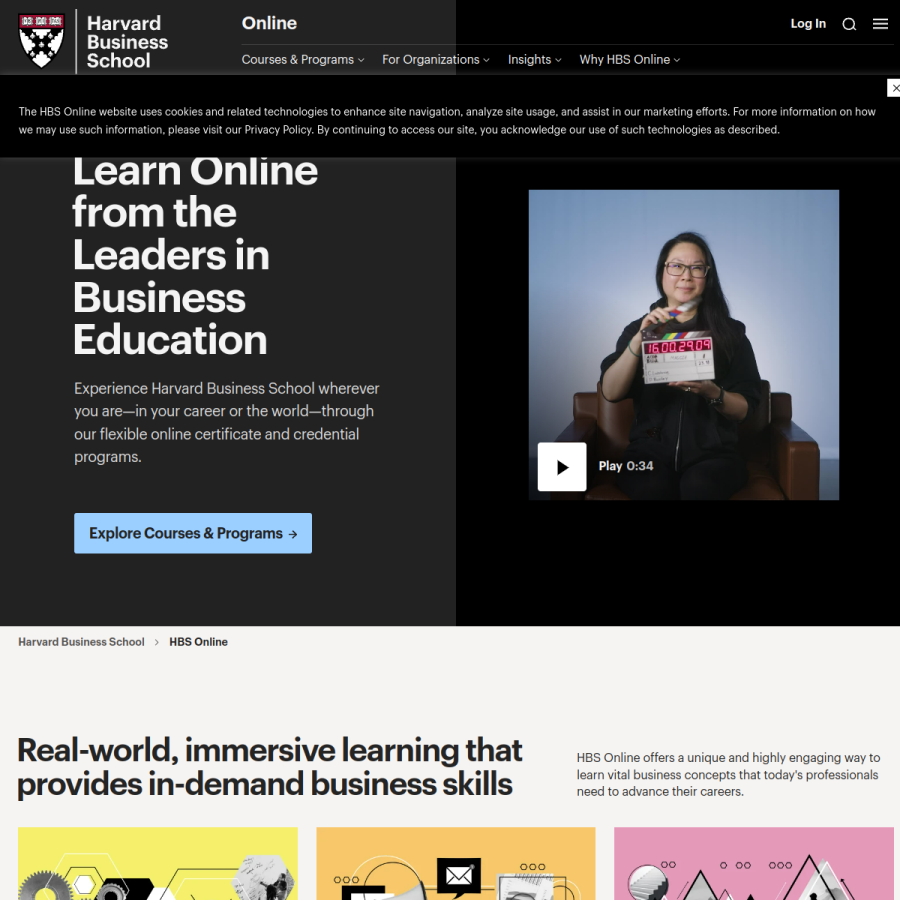 online.hbs.edu homepage screenshot
