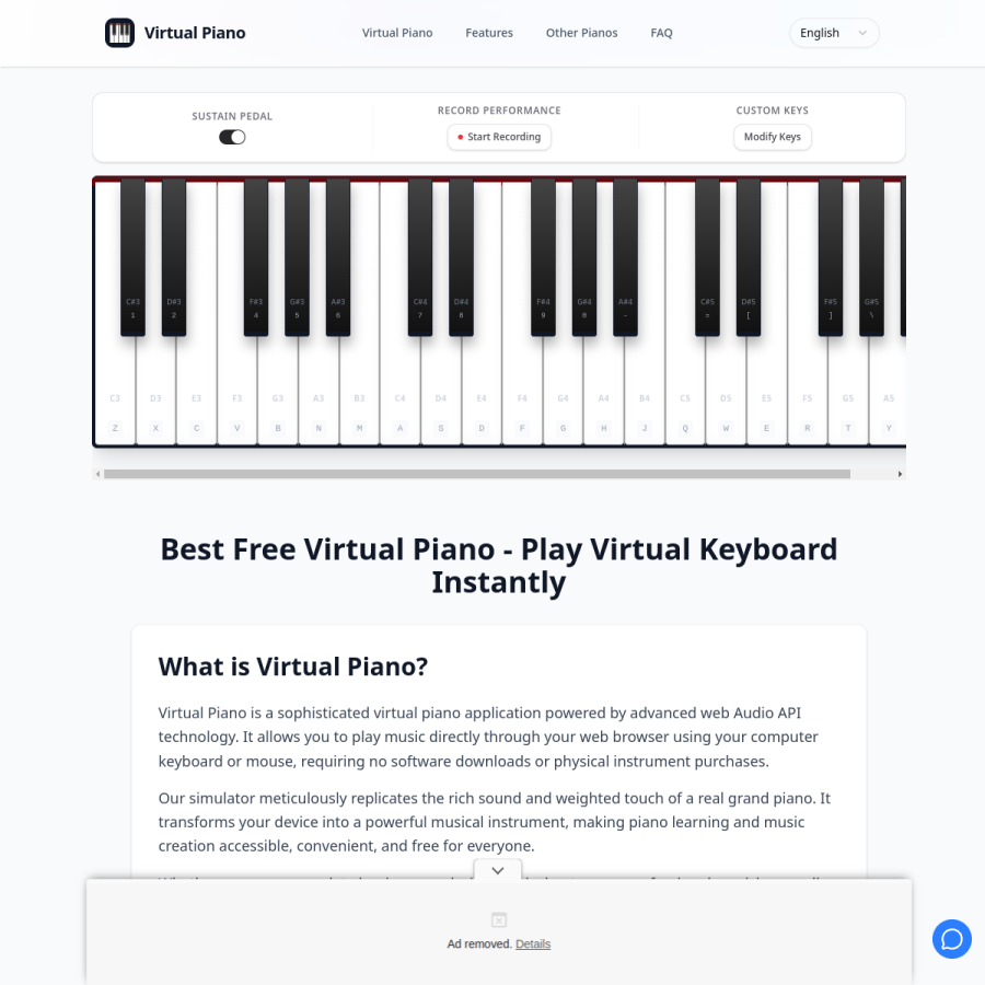 onlinepiano.cc homepage screenshot