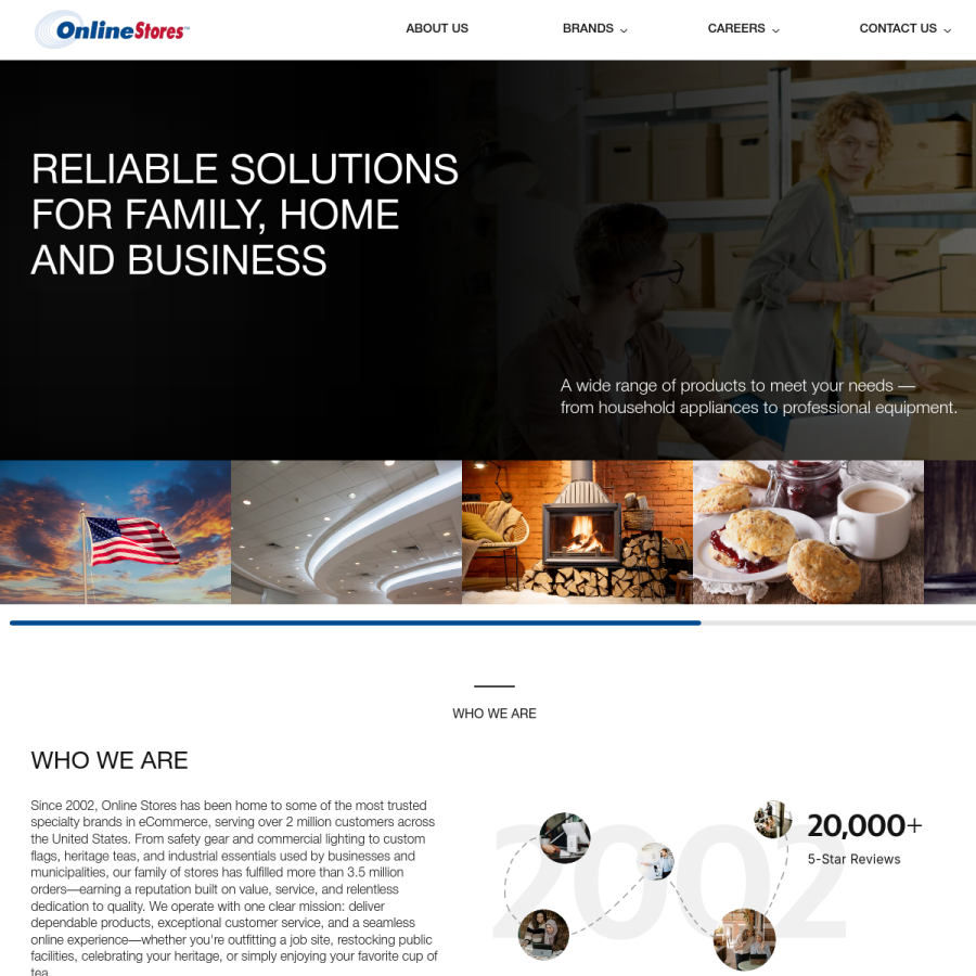 onlinestores.com homepage screenshot