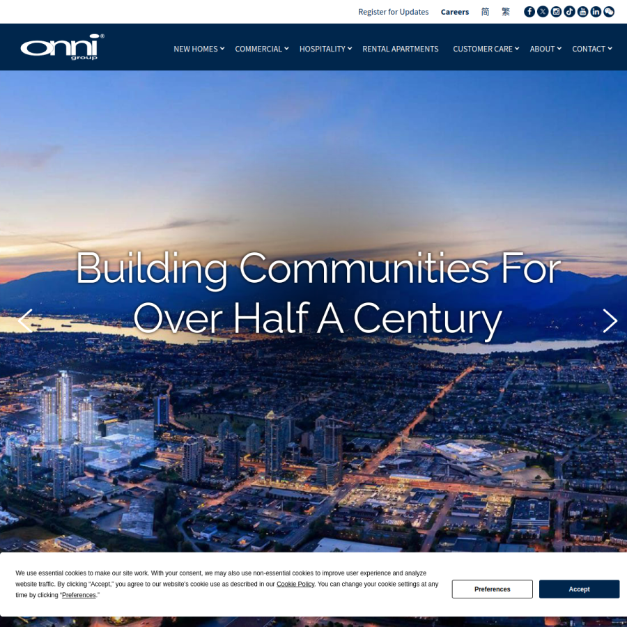 onni.com homepage screenshot