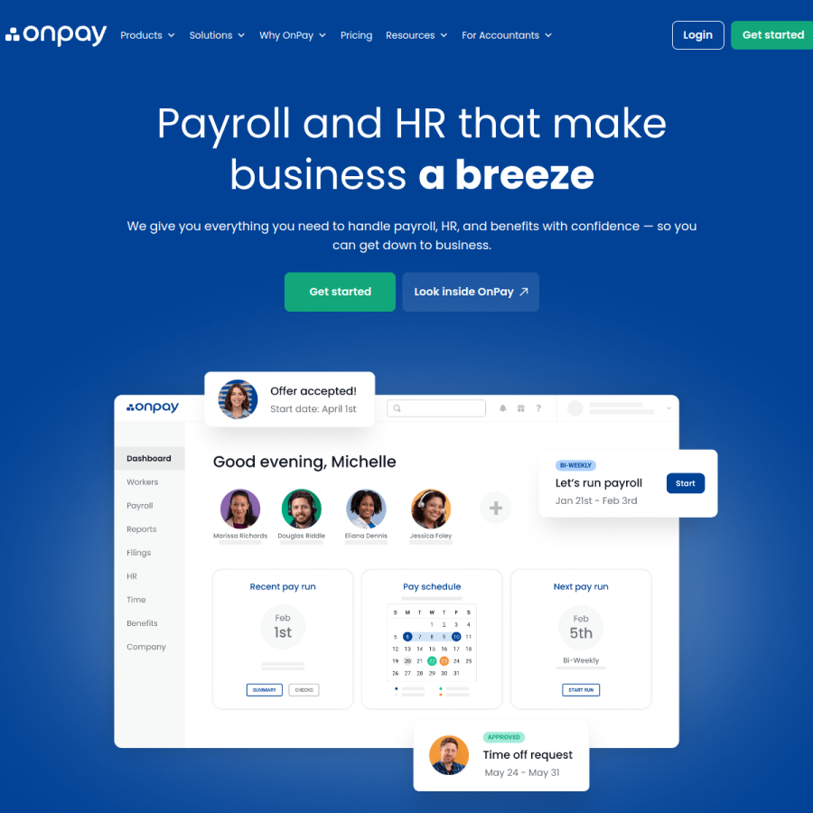 onpay.com homepage screenshot
