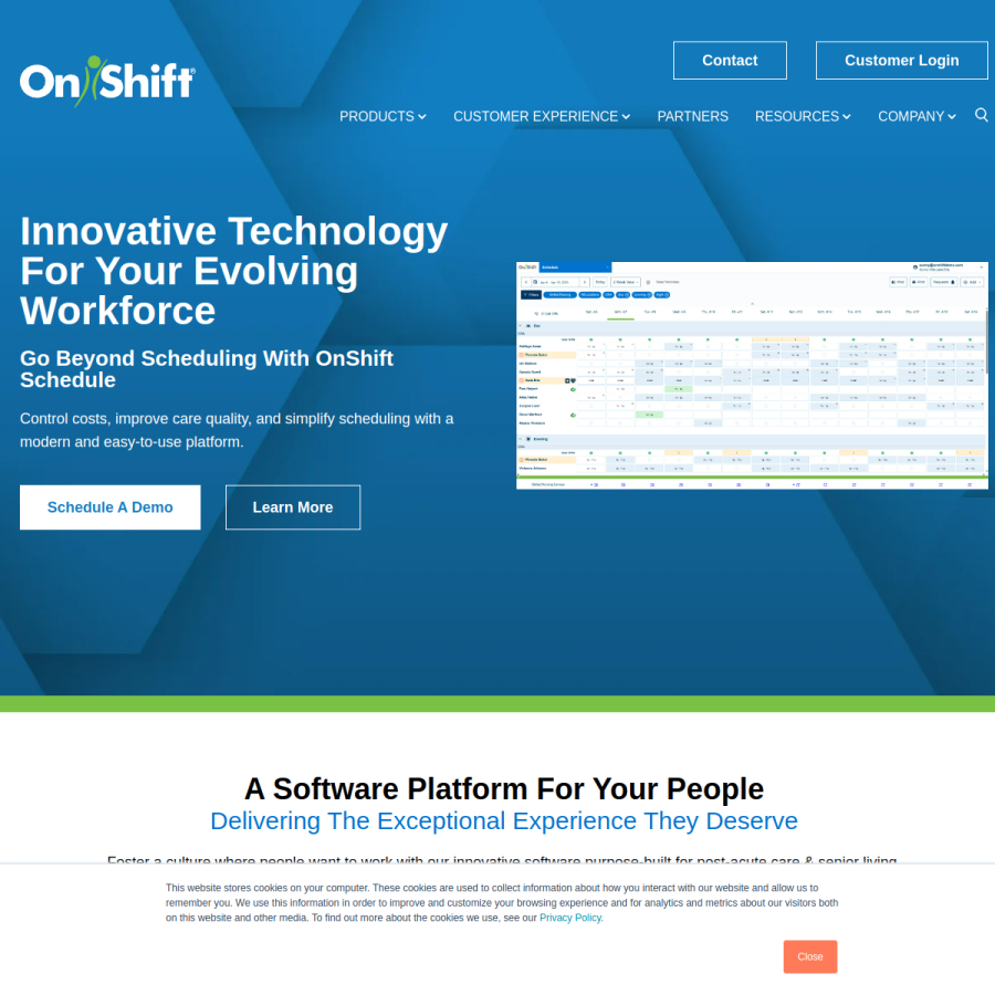 onshift.com homepage screenshot