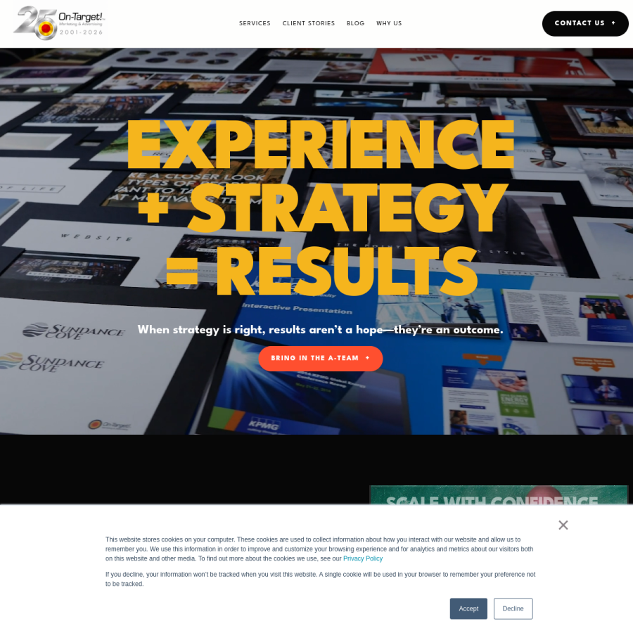 ontargetagency.com homepage screenshot