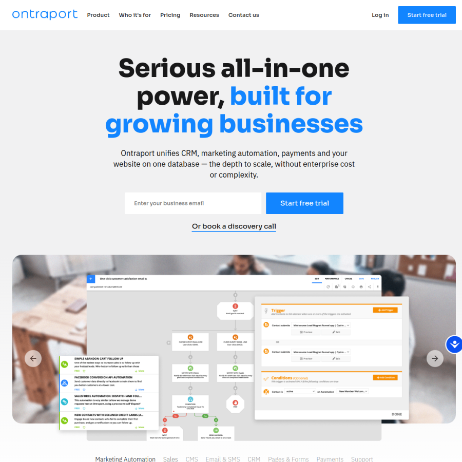 ontraport.com homepage screenshot