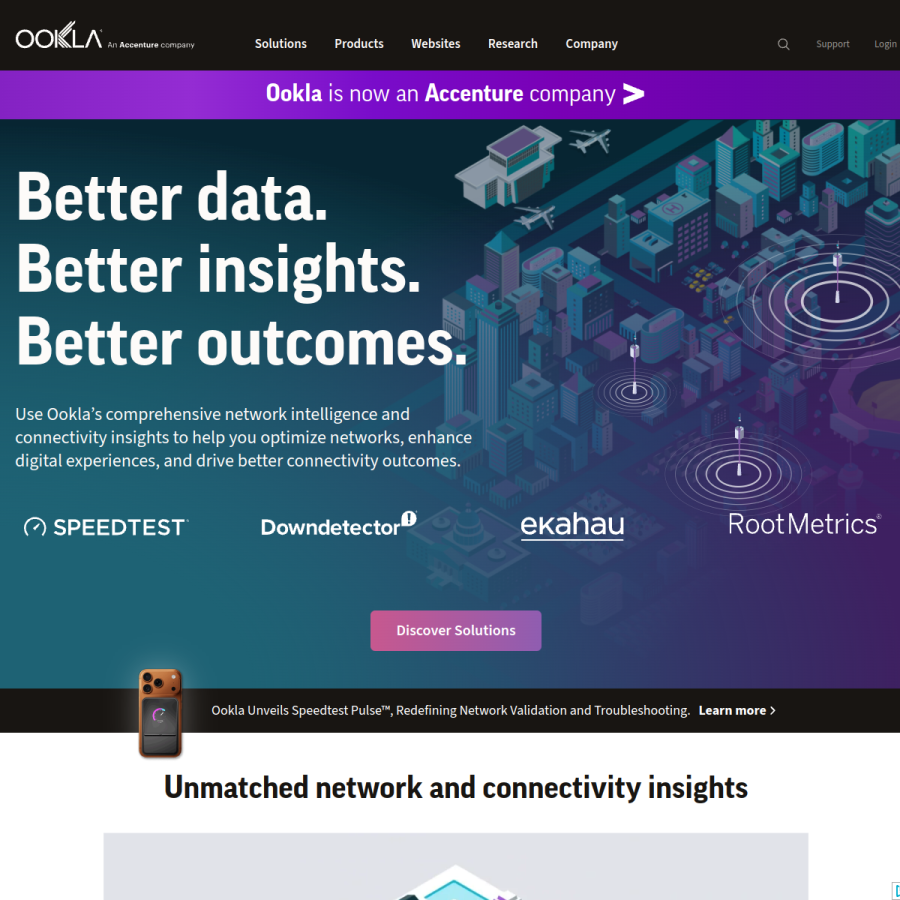 ookla.com homepage screenshot