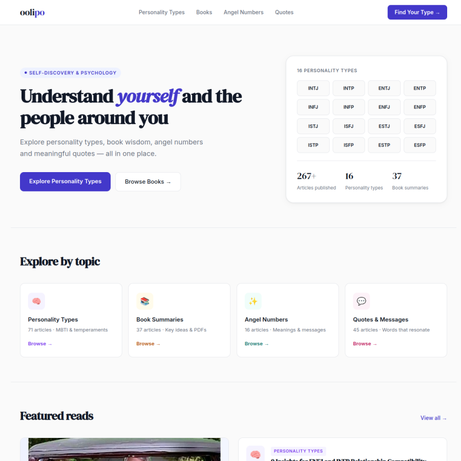 oolipo.com homepage screenshot