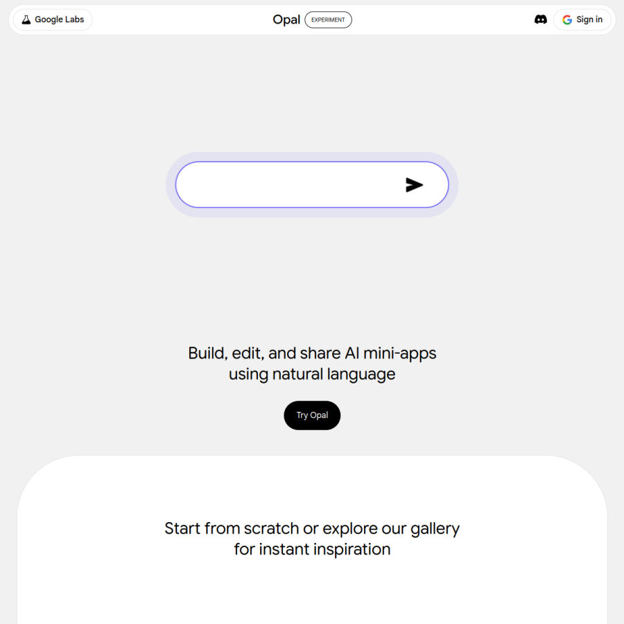 opal.google homepage screenshot