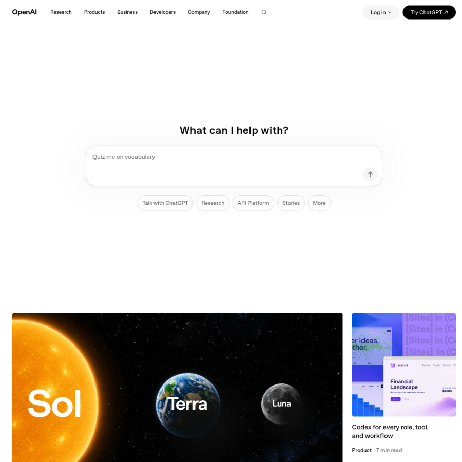 openai.com homepage screenshot