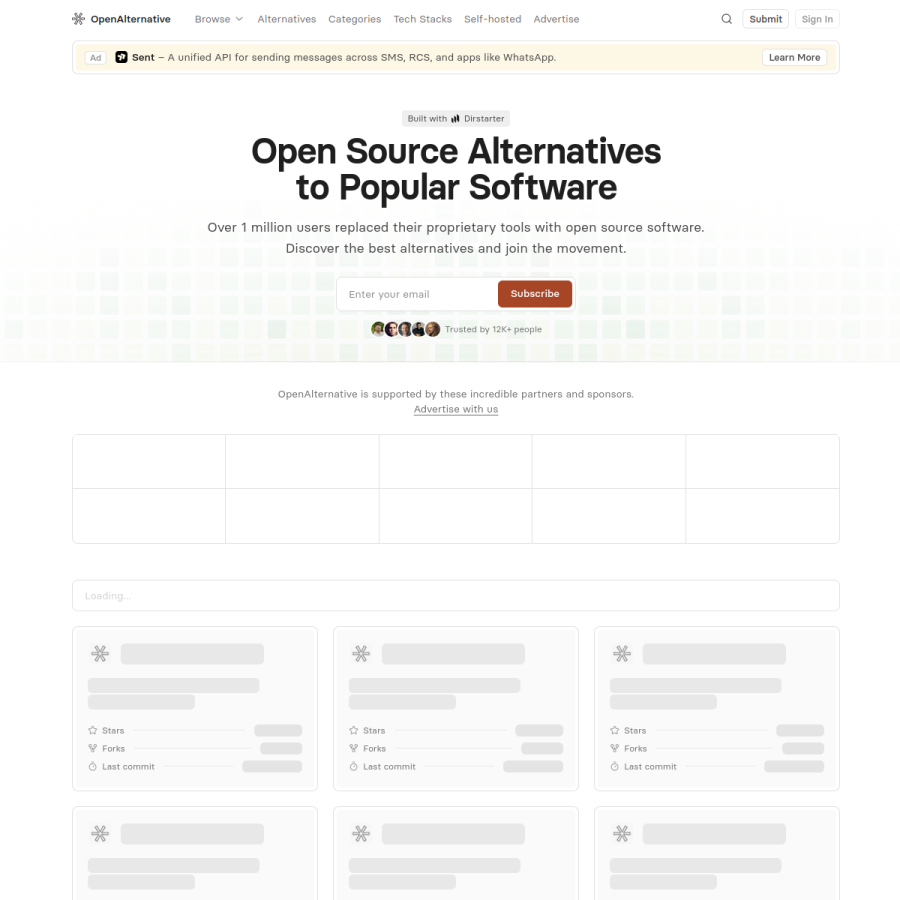 openalternative.co homepage screenshot