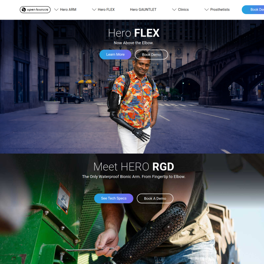 openbionics.com homepage screenshot