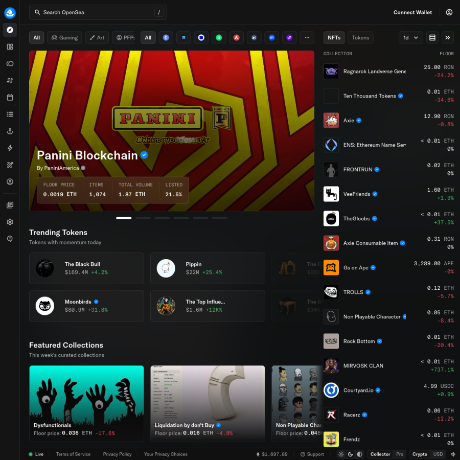 opensea.io homepage screenshot