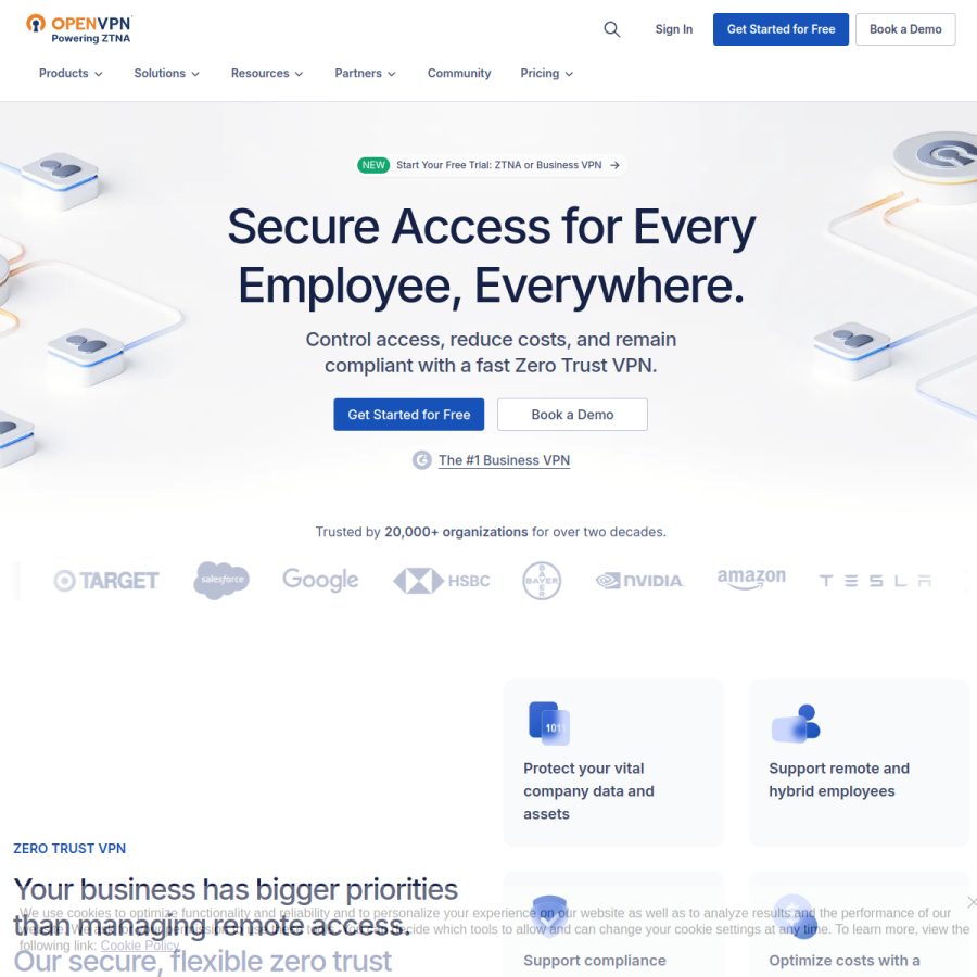 openvpn.net homepage screenshot
