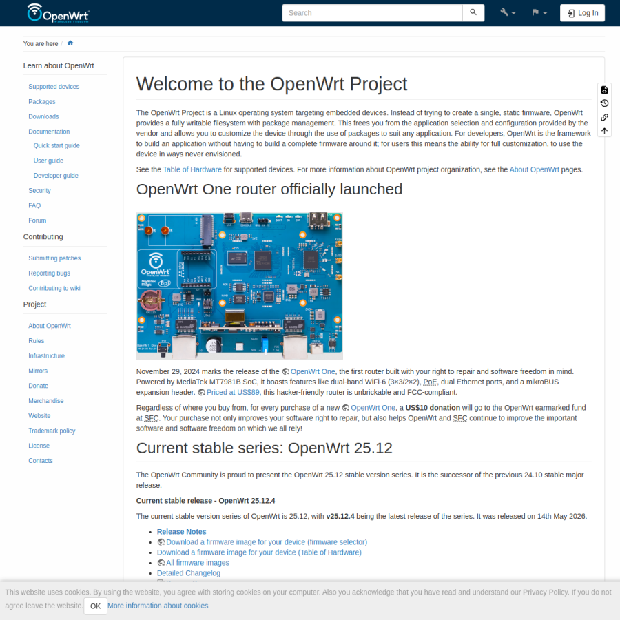 openwrt.org homepage screenshot