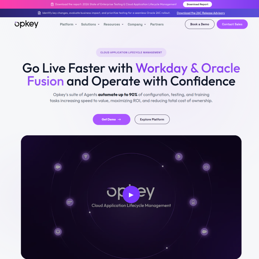 opkey.com homepage screenshot