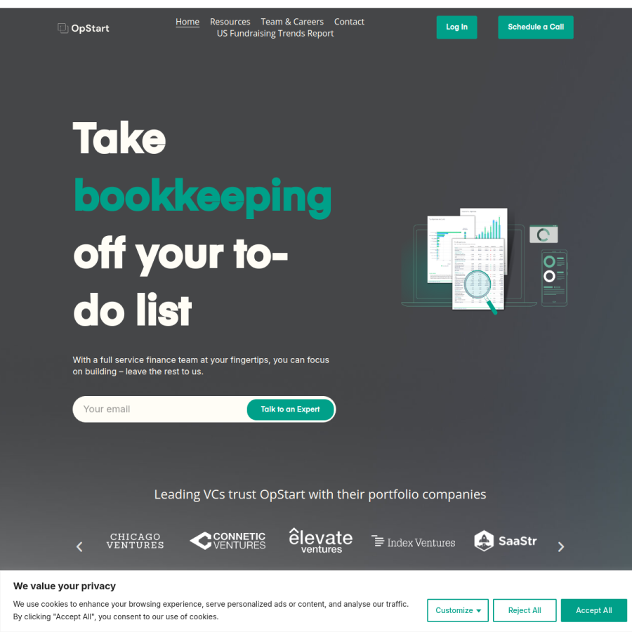 opstart.co homepage screenshot