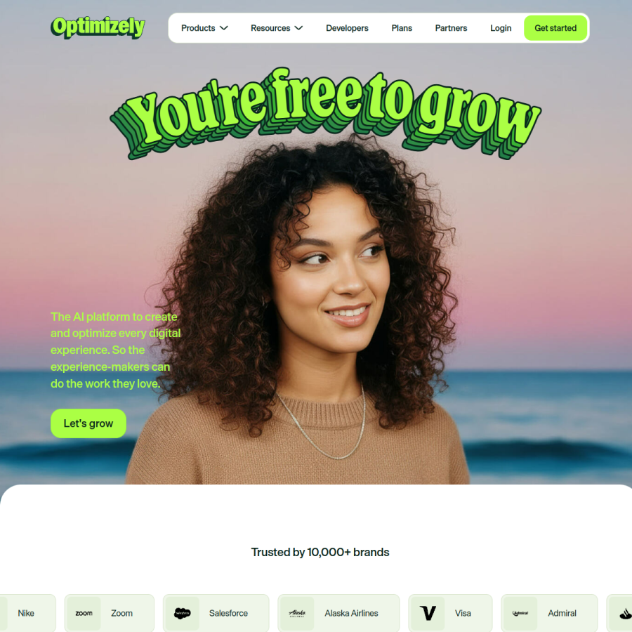 optimizely.com homepage screenshot