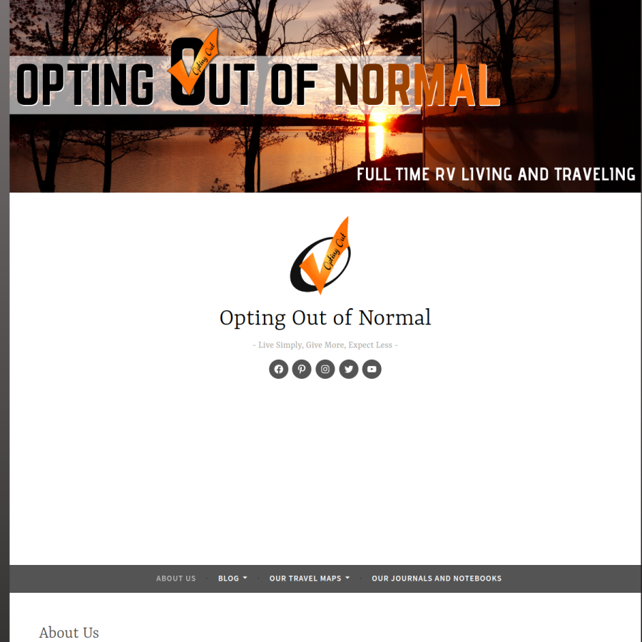 optingoutofnormal.com homepage screenshot