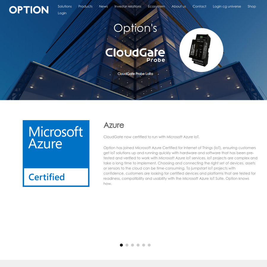 option.com homepage screenshot