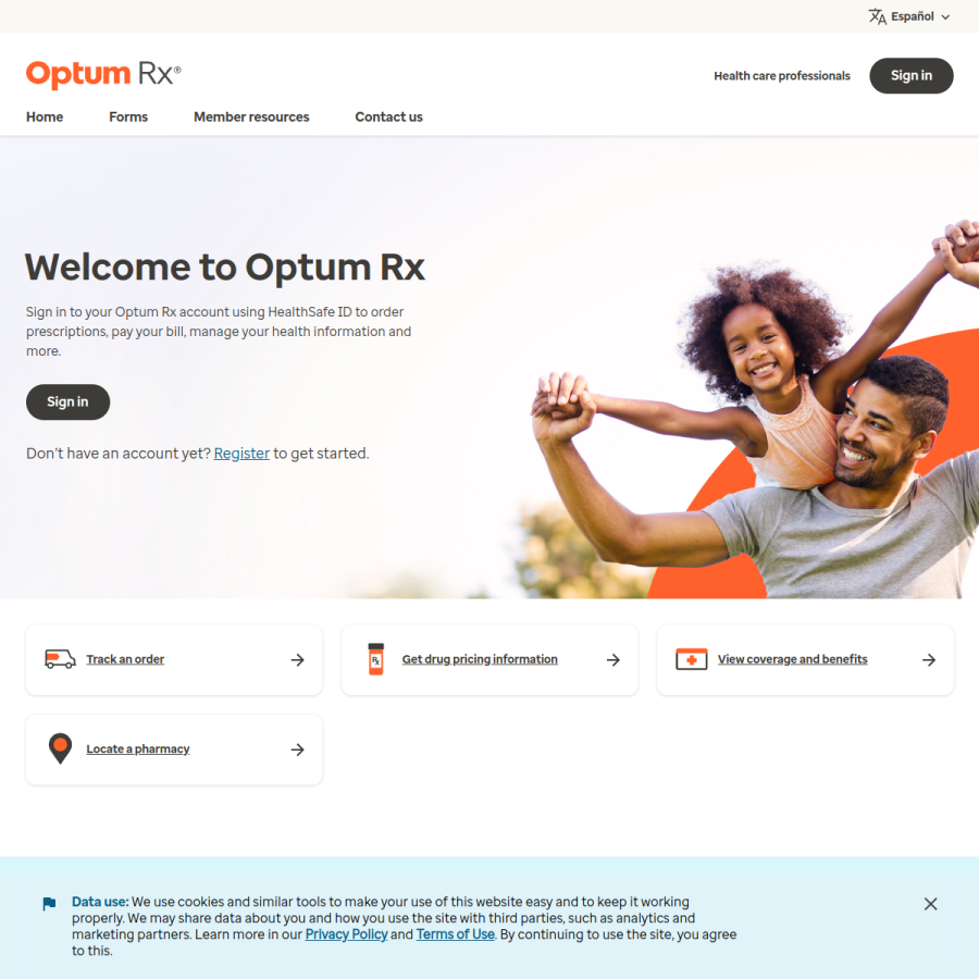 optumrx.com homepage screenshot